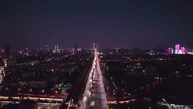 4k航拍昆明高架桥车流城市夜景视频的预览图